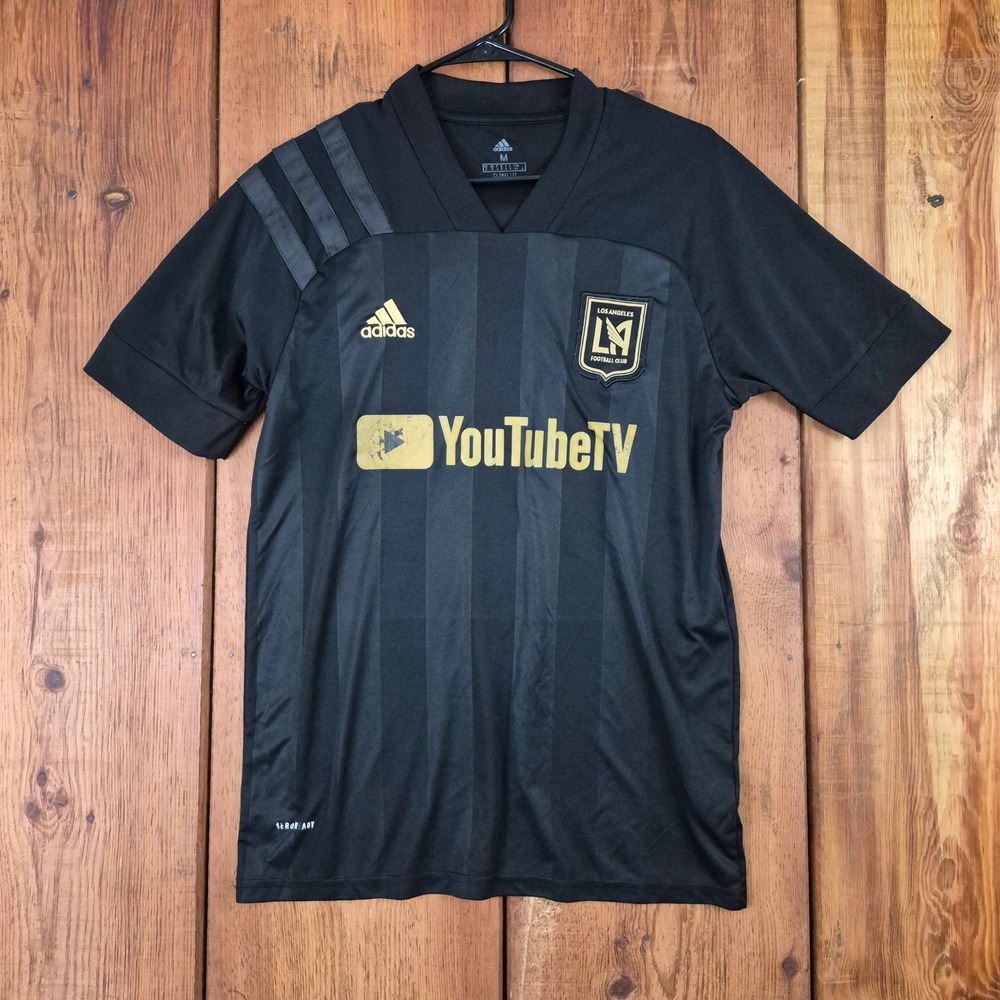 Adidas LAFC Los Angeles Football Club Black Gold Jersey YouTube TV Size M